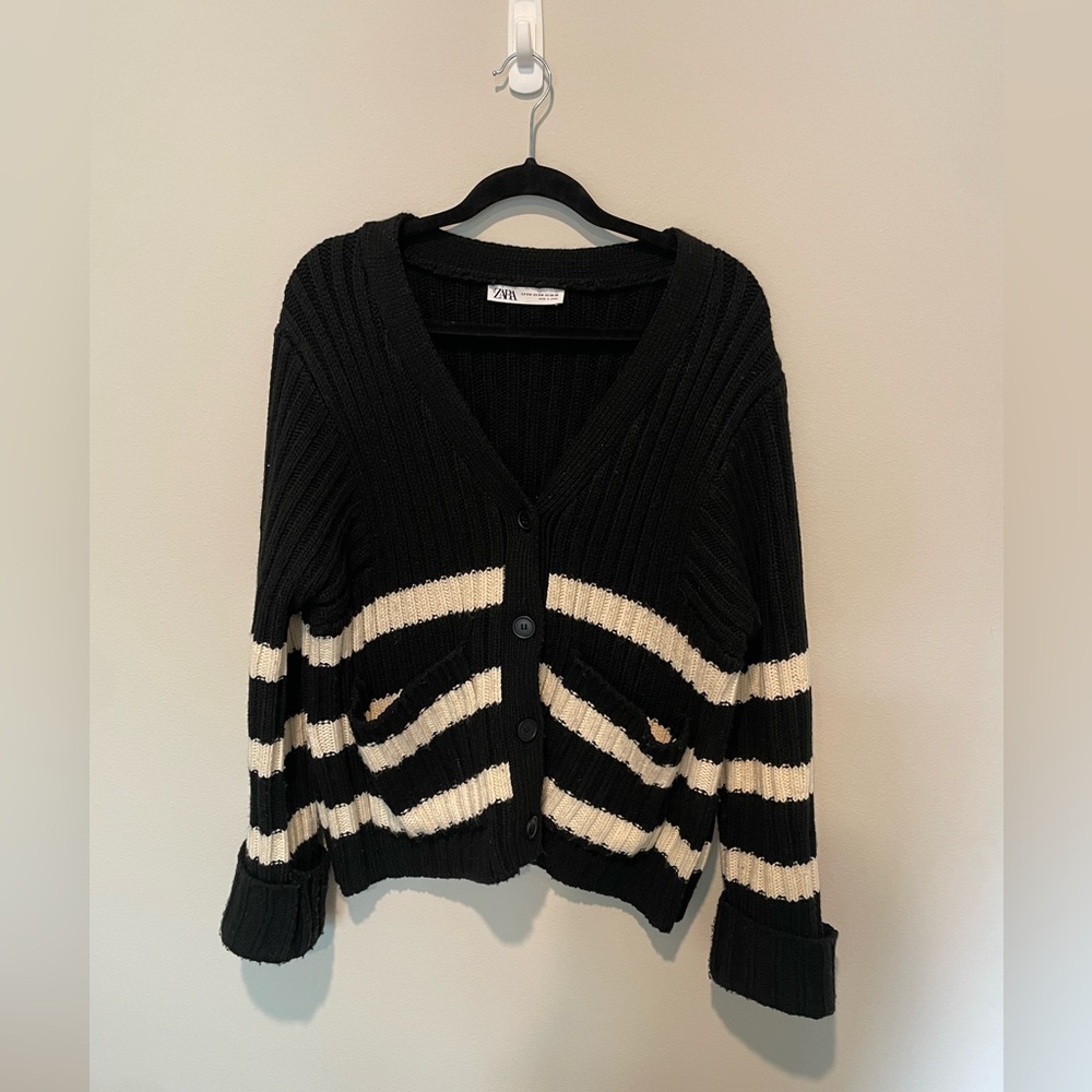 Zara Heavy knit striped sweater